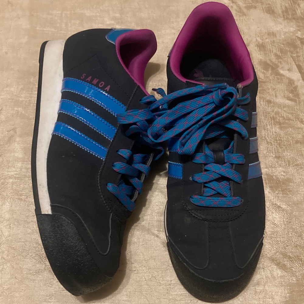 ADIDAS SAMOA G67456 Teal BLUE AND PURPLE/Pink Sneakers SIZE 8